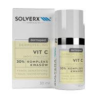 Solverx DERMOPEEL DERMOPEELING VIT C Peeling 30% dla rozświetlenia i pobudzenia (kwas askorbinowy + laktobionowy) - Solverx DERMOPEEL DERMOPEELING VIT C - 5907479386756-solverx-dermopeel-peel.20-vitc-kart-30ml.jpg